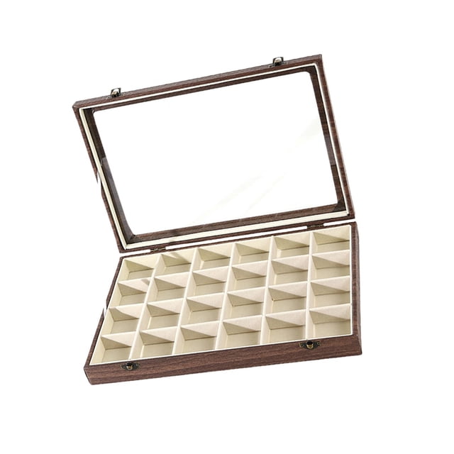 Caja organizadora de joyas multifunción, soporte de exhibición con forro suave, regalo, duradero, grande 24 tragamonedas jinwen Organizador de joyas