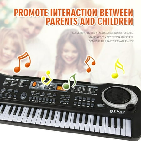 61 Keys Black Digital Music Electronic Keyboard Key Board Electric Piano Kids Gift Musical Instrument