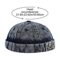thumbnail image 2 of Hsqqdc Vintage Washed Denim Brimless Hat, Distressed Docker Cap Adjustable Sailor Cap, 2 of 7