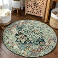 thumbnail image 3 of Wonnitar 3'Round Bohemian Medallion Rug,Oriental Distressed Small Round Area Rug Vintage Washable Entryway Foyer Mat Non-Slip Non-Shedding Low-Pile Sofa Bathroom Carpet, 3 of 6