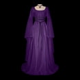thumbnail image 3 of AOMPMSDX Maxi Dress for Women Vintage Retro Gothic Gown Dress Long Sleeve Lace Up Party Prom Dress, 3 of 6
