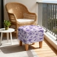 thumbnail image 4 of SCRAWLGOD Butterfly Print Violet Footstool Slipcover, Washable Footrest Sofa Slipcovers Comfortable Square Covers for Footstool with Stretch Bottom, 4 of 7