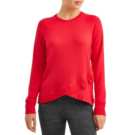 Criss Cross Knot - Women's Criss Cross Hem Long Sleeve Sweatshirt