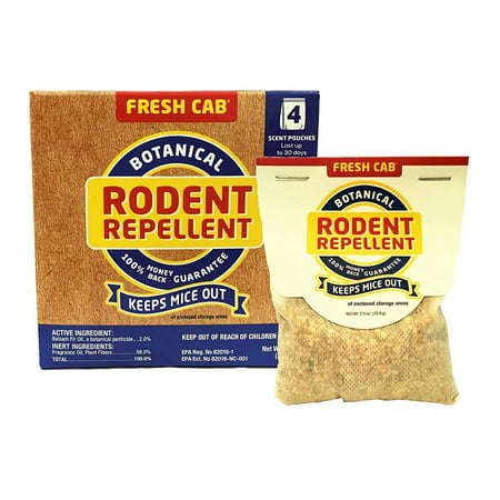 Fresh Cab Botanical Rodent Repellent 4 Scent Pouches - EPA Registered, Keeps Mice Out by Earth