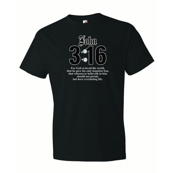 Men's John 3:16 For God So Loved The World... Christianity Jesus Religious T-Shirt-Black-2X