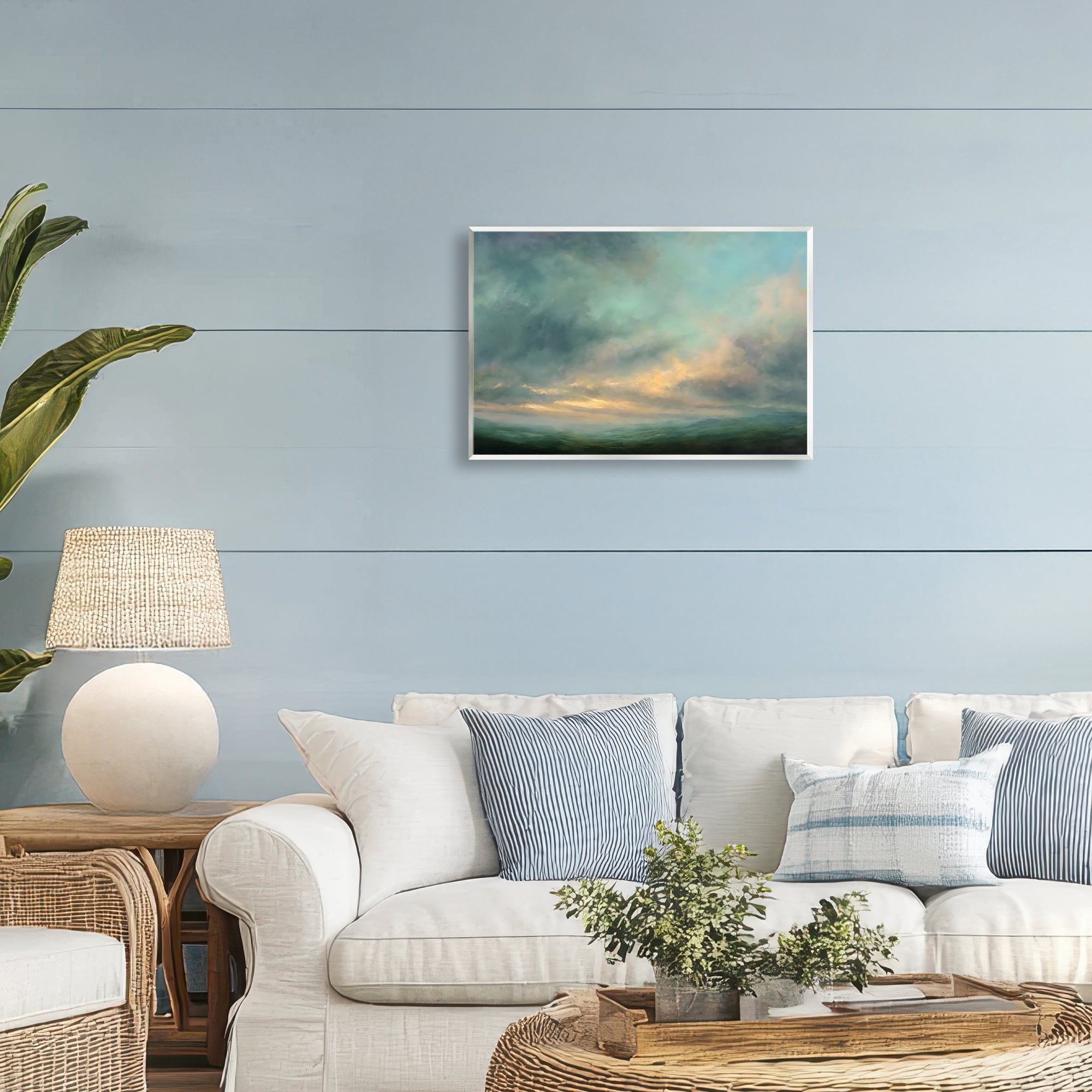 Stupell Industries Blue Toned Golden Hour Wall Plaque Art, design by Petal Prints Design