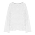 thumbnail image 5 of Jjayotai Womens Long Sleeve Hollow Out Crochet Crewneck Pointelle Knitted Sweaters Pullovers White L, 5 of 9