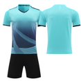 thumbnail image 2 of Custom Football Kit Set for Adult and Child, Name Number Team Logo DIY Family Match Personalized Jersey Shirt Shorts Set, Dad and Son Matching Outfits Light Blue XXXXXL, 2 of 6