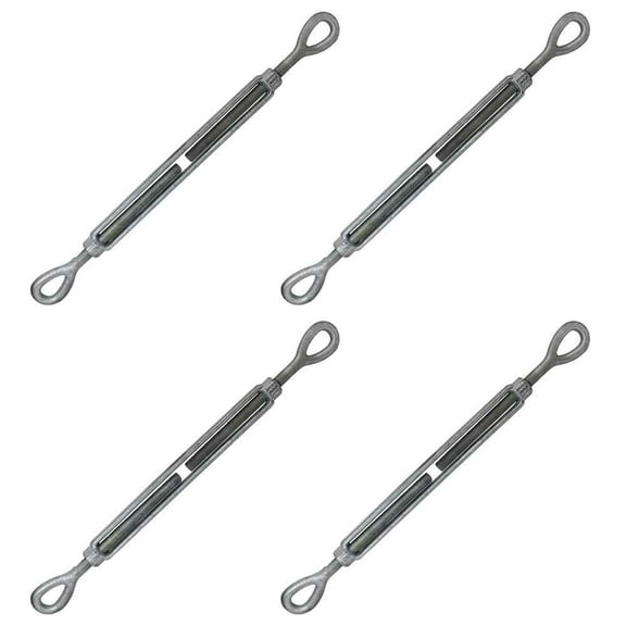 Galvanized Turnbuckle - Eye & Eye - 5/8" x 12" - 4 Pack
