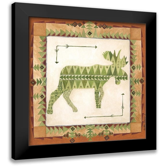 Shamp, Cindy 12x12 Black Modern Framed Museum Art Print Titled - Lodge Moose