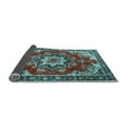 thumbnail image 2 of Ahgly Company Indoor Rectangle Medallion Light Blue Traditional Area Rugs, 7' x 9', 2 of 4