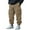 Khaki, variant on Havenre Men's Casual Cargo Pants Loose Fit Workout Joggers Stretch Sweatpants Hiking Drawstring Tactical Pants with Multi Pockets Green L