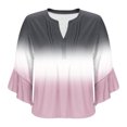 thumbnail image 5 of Maoxin 3/4 Length Sleeve Womens Tops Ladies' Spring And Summer Casual Solid Color Sleeve Round Neck Top Sleeve Round Neck Top/Shirt 3/4 Sleeve Plus Size Tops for Women Pink M, 5 of 5