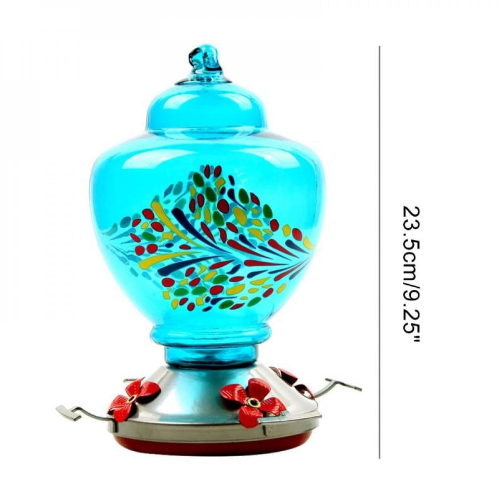 Handmade Stained Glass Decorations With Perching Frame For Hummingbird