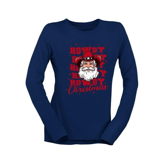 Howdy Christmas Santa Western Women's Long Sleeve