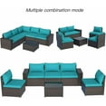 thumbnail image 2 of Gotland 6 Piece Patio Conversation Set, Outdoor Sectional Sofa Rattan Wicker Patio Furniture Set, Blue, 2 of 7