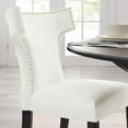 thumbnail image 4 of Side Dining Chair, Nailhead, Set of 2, White, Velvet, Modern Contemporary, Kitchen Room Cafe Bistro Restaurant Hospitality, 4 of 10