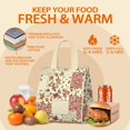 thumbnail image 5 of Pioneer Flower Floral Print Pattern Insulated Lunch Bag for Women & Adults,Large Portable Soft Cooler Lunch Bag,Thermal Food Storage Tote with Pearl Cotton,8.66L,8.75x5.75x9.5 Inch, 5 of 6