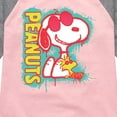 thumbnail image 3 of Peanuts - Peanuts Snoopy Woodstock  - Toddler And Youth Girls Raglan Graphic T-Shirt, 3 of 6