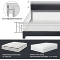 thumbnail image 6 of Sha Cerlin Full Size Upholstered Platform Bed Fame with Adjustable Leather Headboard, Wood Slat Support, Black, 6 of 7