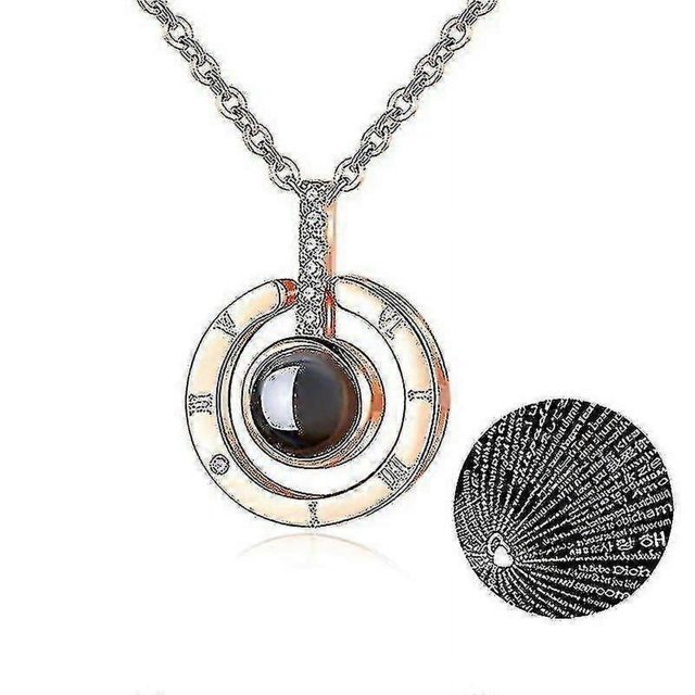 Collar Te Amo 100 Idiomas shaofei Colgante de Proyección de Memoria de Amor