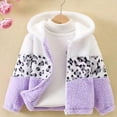 thumbnail image 3 of Usaibhir Toddler Girls Fleece Jackets Zip Up Hoodie Kids Leopard Print Fall Winter Warm Sweatshirts Clothes 2-8 Years, 3 of 6