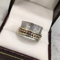 thumbnail image 3 of NEW Spinner Band, Meditation Ring, 925 Sterling Silver Ring, Spinning Thumb Ring, Three Tone Ring, Fidget Ring, Handmade Jewelry, Christmas Oxidized, Brass Copper Band, Anxiety Ring, Mans Band Gifts, 3 of 6
