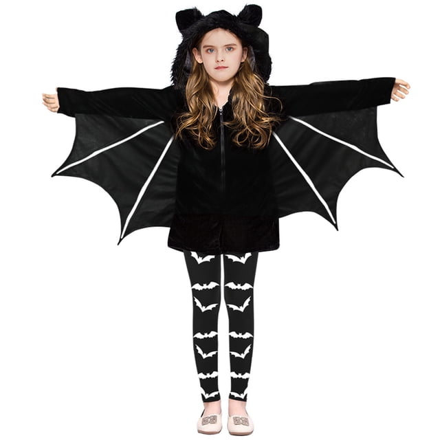Disfraz de murciélago polar para niño, disfraz de murciélago volador borroso para niño, prenda exterior superior de esqueleto + pantalones