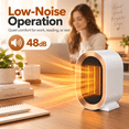 thumbnail image 4 of Space Heater 1200W Portable PTC Ceramic Electric Heater, Quiet Desk Heater with Tip-Over & Overheat Protection, Office Bedroom, White, 4 of 8