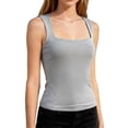 thumbnail image 2 of Chbgutlmr Womens Tank Tops Sleeveless Square Neckline Fitted Crop Tops Casual Summer Basic Plain Dailywear Tee Tops, 2 of 5