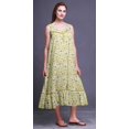 thumbnail image 3 of Bimba Medium Yellow Watercolor Flower & Leaves Cotton Nightgowns For Women Mid-Calf Printed Sleepwear Night Dress Large, 3 of 6