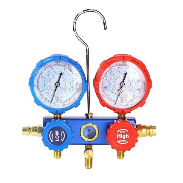 Juego de Manómetros para Sistemas de Aire Acondicionado - Compatible con R22, R410A, R134a, R404A - Kit de Diagnóstico de Refrigerantes para Automóviles