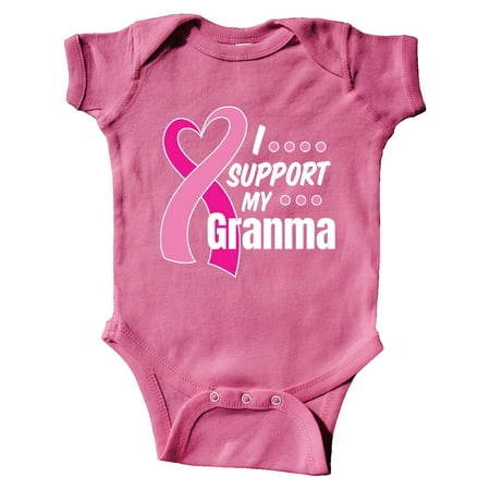 

Inktastic Breast Cancer Awareness I Support My Granma with Pink Ribbon Gift Baby Boy or Baby Girl Bodysuit