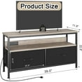 thumbnail image 2 of 39" Dresser TV Stand for TVs up to 50", Media Console with LED Lights, Charging Station & 2 Drawer Storage Chest, Gaming Entertainment Center with Storage for Bedroom (Grey, 39 in), 2 of 7