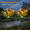 thumbnail image 2 of Rirool 2-Pack Orange Solar Peony Flower Garden Stake Lights, Warm White LED Outdoor Waterproof Decorative Lights with Auto On/Off for Yard Lawn Patio Pathway Walkway Flower Bed Decor, 2 of 8