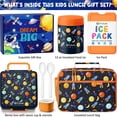 thumbnail image 2 of Lunch Box Set with Bento Box, Stainless Steel Vacuum Thermo Food Jar, Ice Pack, Utensils, Portable Insulated Lunch Bag for School, Travel, Office (Space), 2 of 9