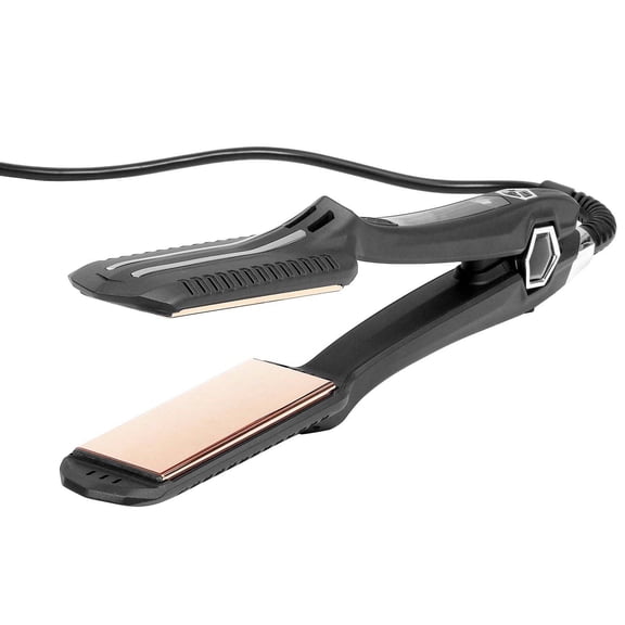 Hair Straightener 1.5 Inch Titanium Flat Iron with LCD Display, 19 Temp Levels 210-450°F, Dual Voltage, for Home Salon Travel