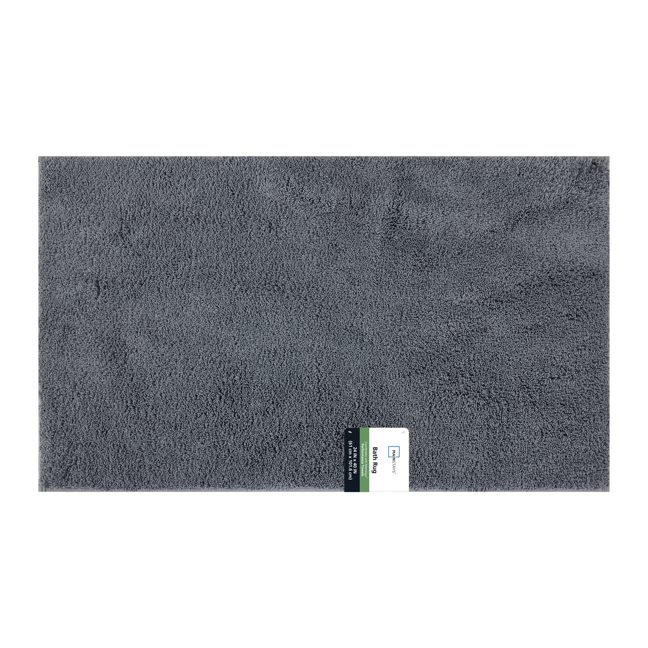 Mainstays Performance Recycled Polyester Bath Rug, Soothing Grey, 24x40"
