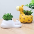 thumbnail image 4 of Resin Succulent Plant Pot Cartoon Animal Flowerpot with Drainage Hole Creative Polar Bear Flower Pot Mini Ornament Planter Container for Garden Home Decoration (Plants Not Included), 4 of 7