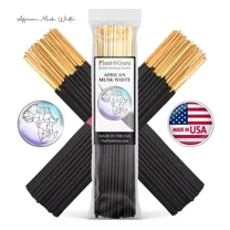 African Musk White Incense Sticks 7" Bulk - 1 Bundle 85 to 100 Sticks - Smooth and Clean Long Burn Time, 30 to 45 Minutes.