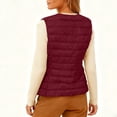 thumbnail image 4 of Xyxonk Women's Lightweight Water-Resistant Packable Puffer Vest Thermal Sleeveless White Duck Down Coat Outerwear,Wine L, 4 of 8