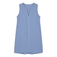 thumbnail image 6 of Taqqpue Womens Plus Size Swimsuit Cover Up Blouse Sleeveless V Neck Button Down Shirt Dresses Tops Summer Beach Vacation Knee Length Bathing Suits Dresses Under 10 Dollars for Women, 6 of 9