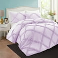 thumbnail image 5 of BedDecor 400TC 100% Egyptian Cotton 3PC Lilac Twin/Twin XL Size Diamond Ruffle Duvet Cover Set, 5 of 8