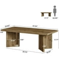 thumbnail image 2 of Tribesigns Wood Coffee Table, 47-Inch Farmhouse Rectangle Center Table with Triangle Legs for Living Room, Brown, 2 of 7