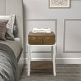 thumbnail image 7 of COSIEST 2PCS Farmhouse 2-Tier Wood Nightstand Accent End Table with Drawer, 7 of 7