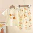 thumbnail image 2 of Children's Sets Cotton Kids Clothes short Sleeve Home  Sleepwear Children's Clothing Boy Girl Spring and summer Tops Pants Suits, 2 of 6