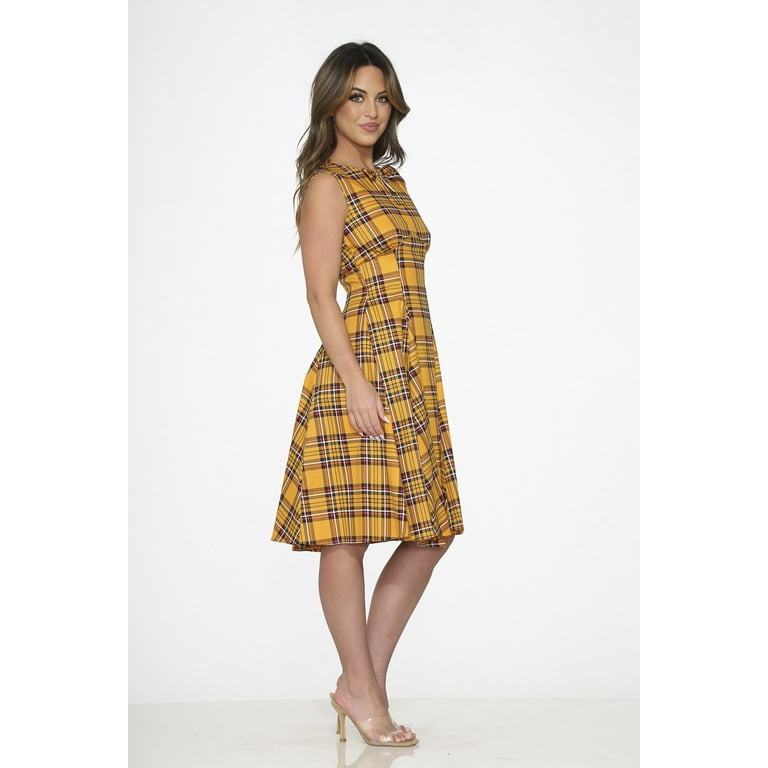 Mustard tartan outlet dress