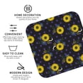 thumbnail image 3 of Honeii Sunflowers print Leather Coaster Set of 4, ideal for safeguarding your furniture from drinks spills and effortless cleanup-Square, 3 of 6