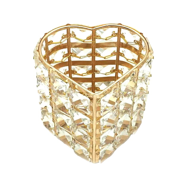 Portalápices con diamantes de imitación para escritorio, elegante organizador transparente para bolígrafos, pinceles de maquillaje, utensilios de cocina, accesorios de oficina modernos.