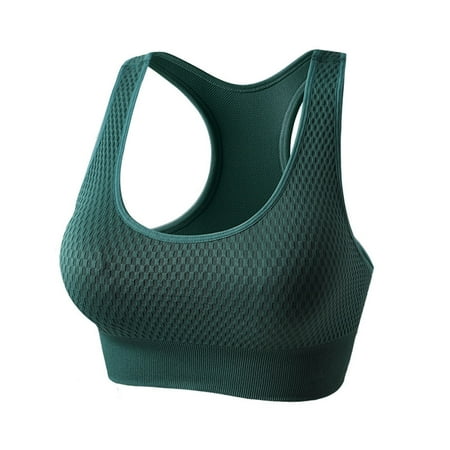 Mrasaso Big Sales! Breathable Bras for Women Women Underwear Women s Solid Yoga Tank Top Sports Bra Wireless Sexy Sling Strap Design Without Steel Rim(1pc Top) Army Green|S